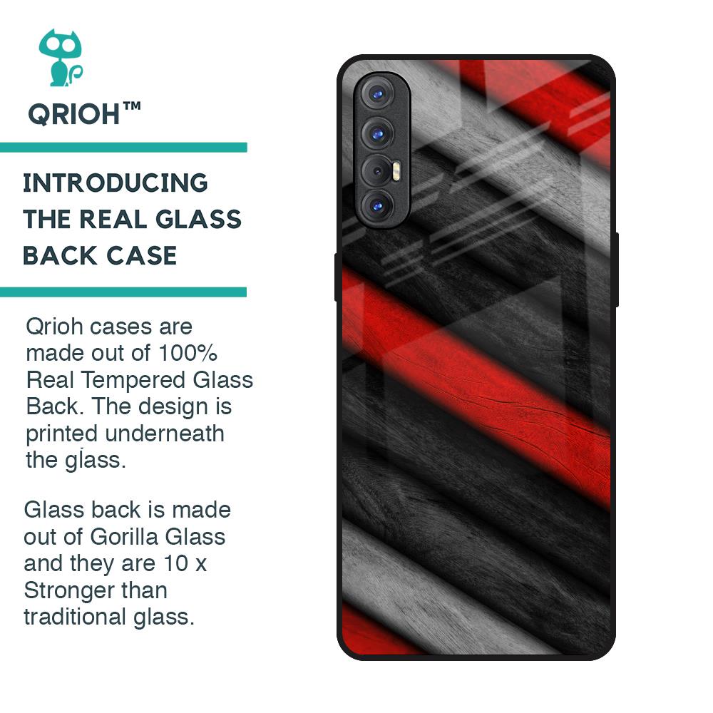 Soft Wooden Texture Glass Case for Oppo Reno 3 Pro