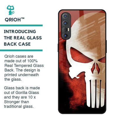 Red Skull Glass Case for Oppo Reno 3 Pro