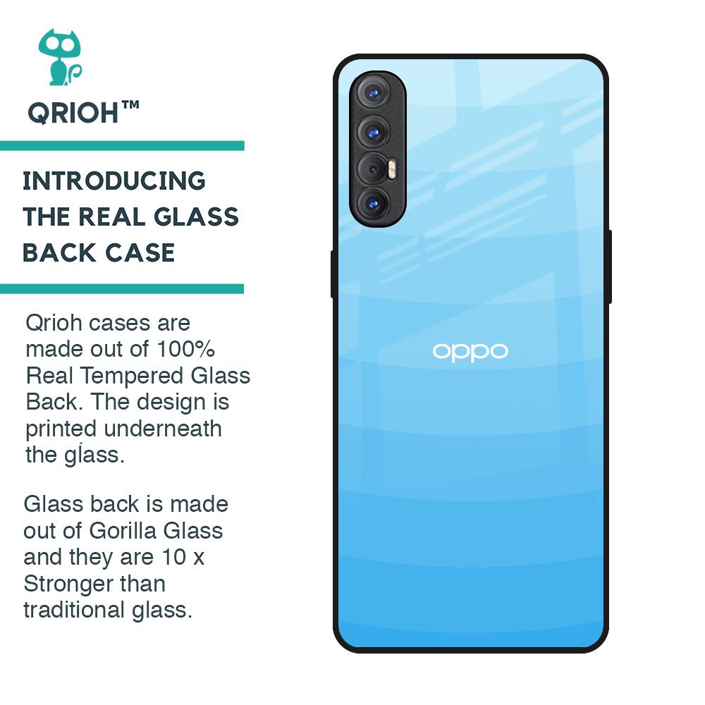 Wavy Blue Pattern Glass Case for Oppo Reno 3 Pro