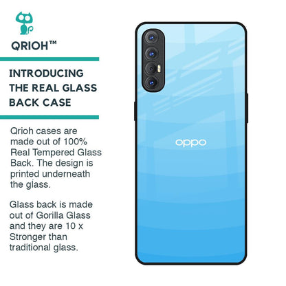 Wavy Blue Pattern Glass Case for Oppo Reno 3 Pro
