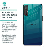 Green Triangle Pattern Glass Case for Oppo Reno 3 Pro