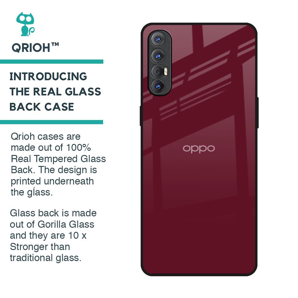 Classic Burgundy Glass Case for Oppo Reno 3 Pro