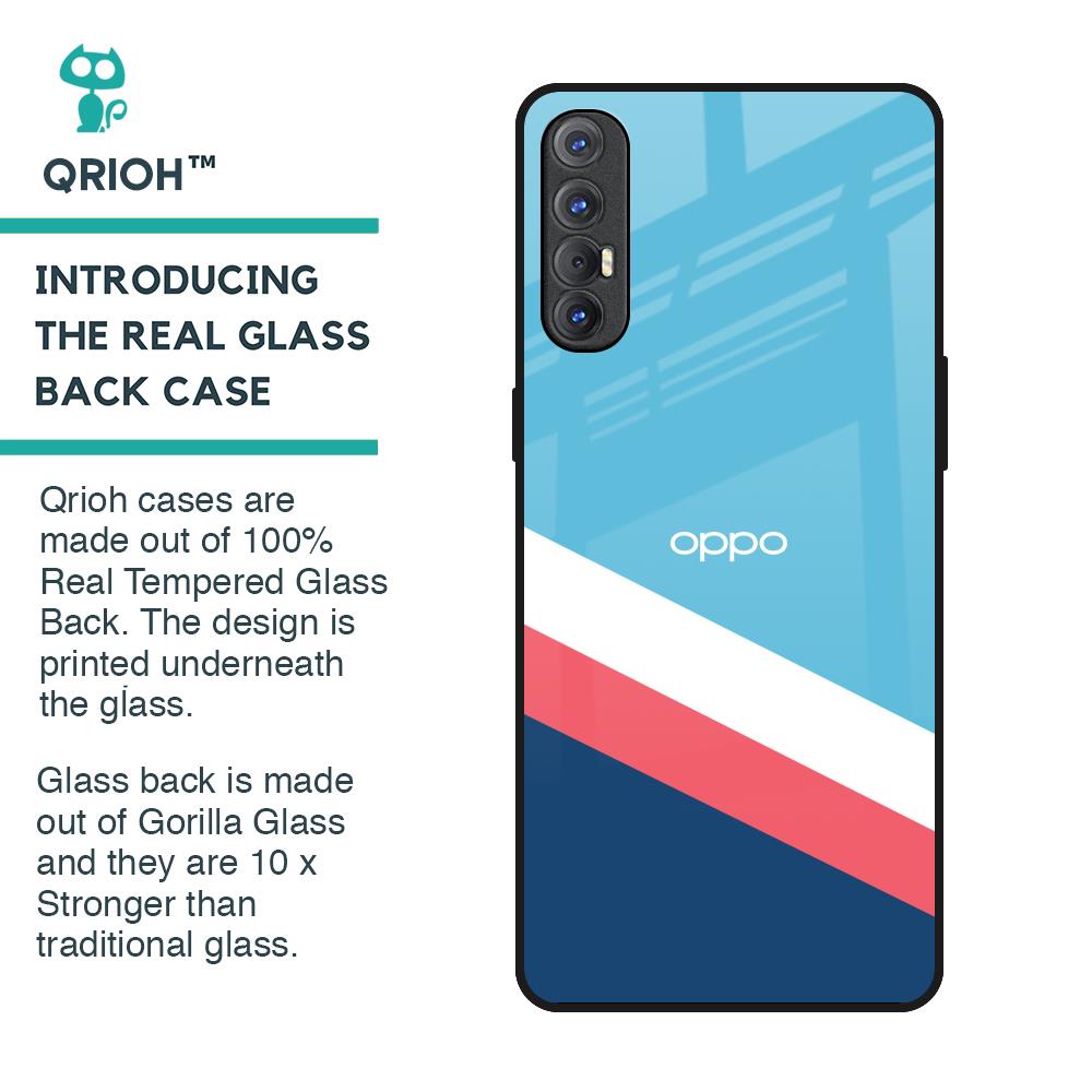 Pink & White Stripes Glass Case For Oppo Reno 3 Pro