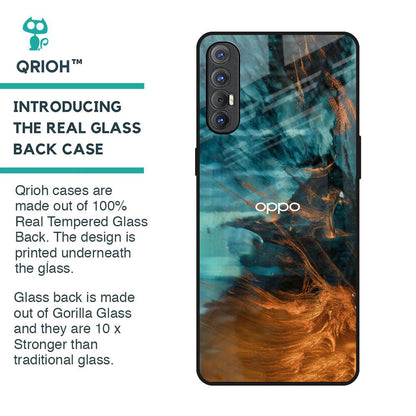 Golden Splash Glass Case for Oppo Reno 3 Pro