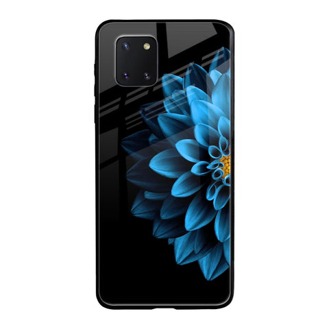 Half Blue Flower Samsung Galaxy Note 10 lite Glass Back Cover Online