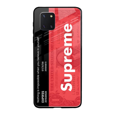 Supreme Ticket Samsung Galaxy Note 10 lite Glass Back Cover Online
