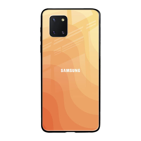 Orange Curve Pattern Samsung Galaxy Note 10 lite Glass Back Cover Online