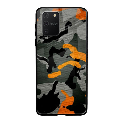 Camouflage Orange Samsung Galaxy S10 lite Glass Back Cover Online