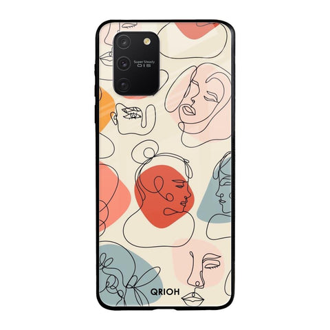 Abstract Faces Samsung Galaxy S10 lite Glass Back Cover Online