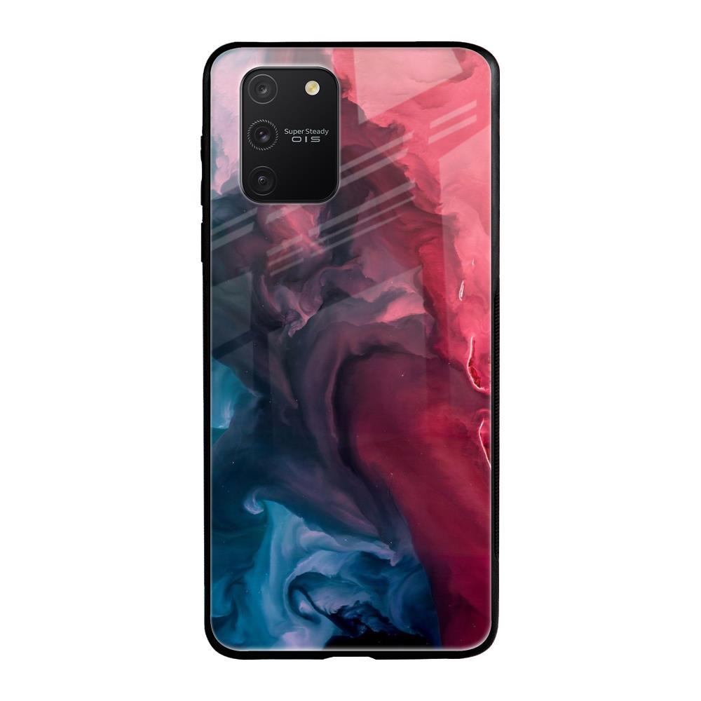 Blue & Red Smoke Samsung Galaxy S10 lite Glass Back Cover Online
