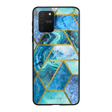 Turquoise Geometrical Marble Samsung Galaxy S10 lite Glass Back Cover Online
