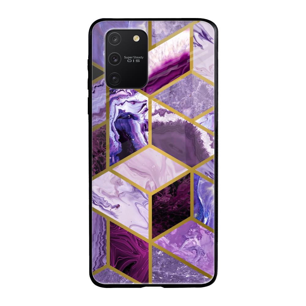 Purple Rhombus Marble Samsung Galaxy S10 lite Glass Back Cover Online