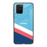 Pink & White Stripes Samsung Galaxy S10 lite Glass Back Cover Online