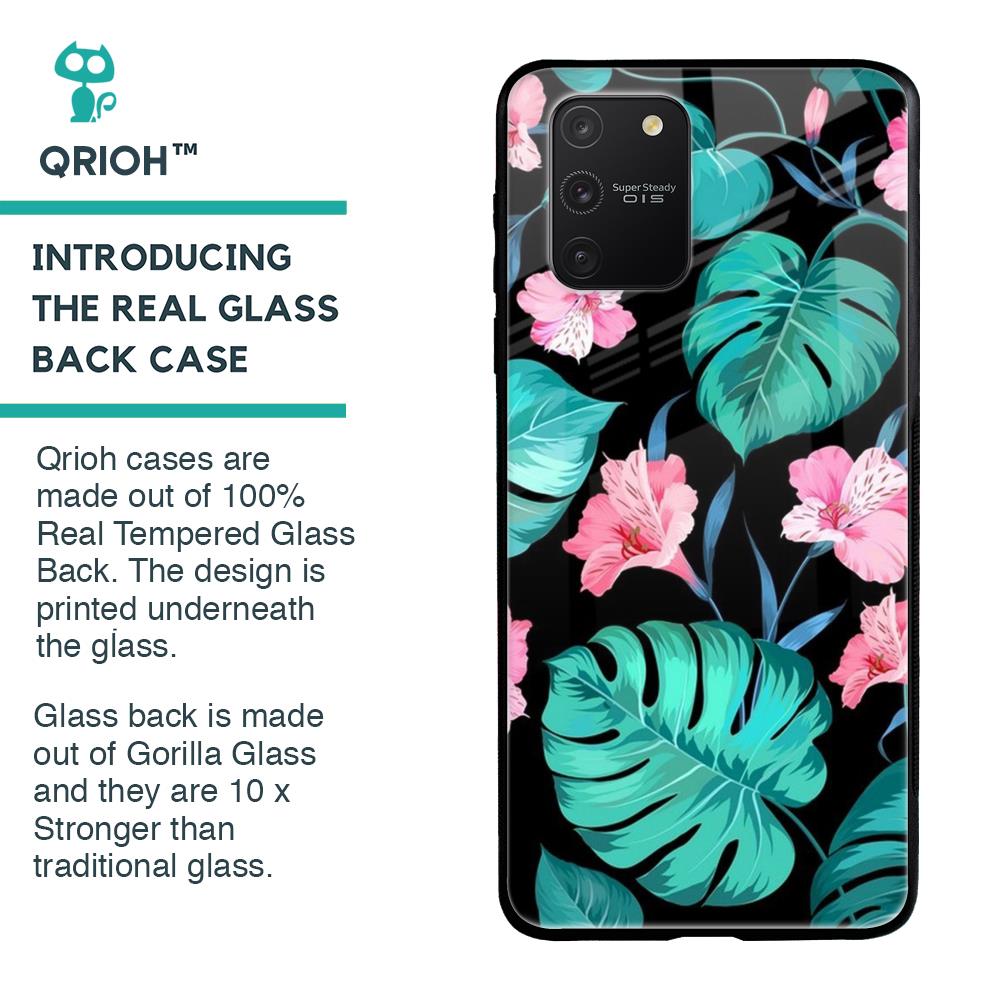 Tropical Leaves & Pink Flowers Glass case for Samsung Galaxy S10 lite