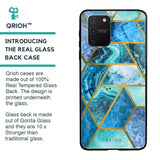Turquoise Geometrical Marble Glass Case for Samsung Galaxy S10 lite