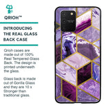 Purple Rhombus Marble Glass Case for Samsung Galaxy S10 lite