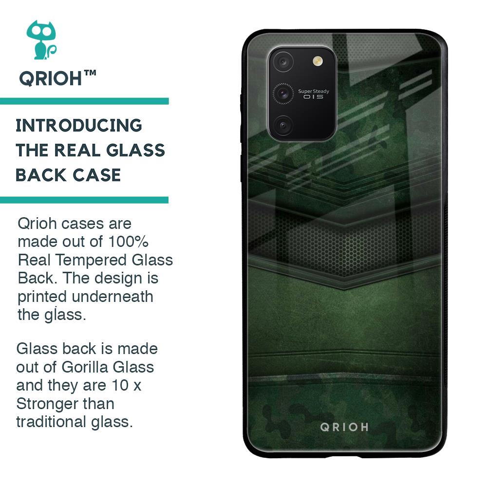 Green Leather Glass Case for Samsung Galaxy S10 lite