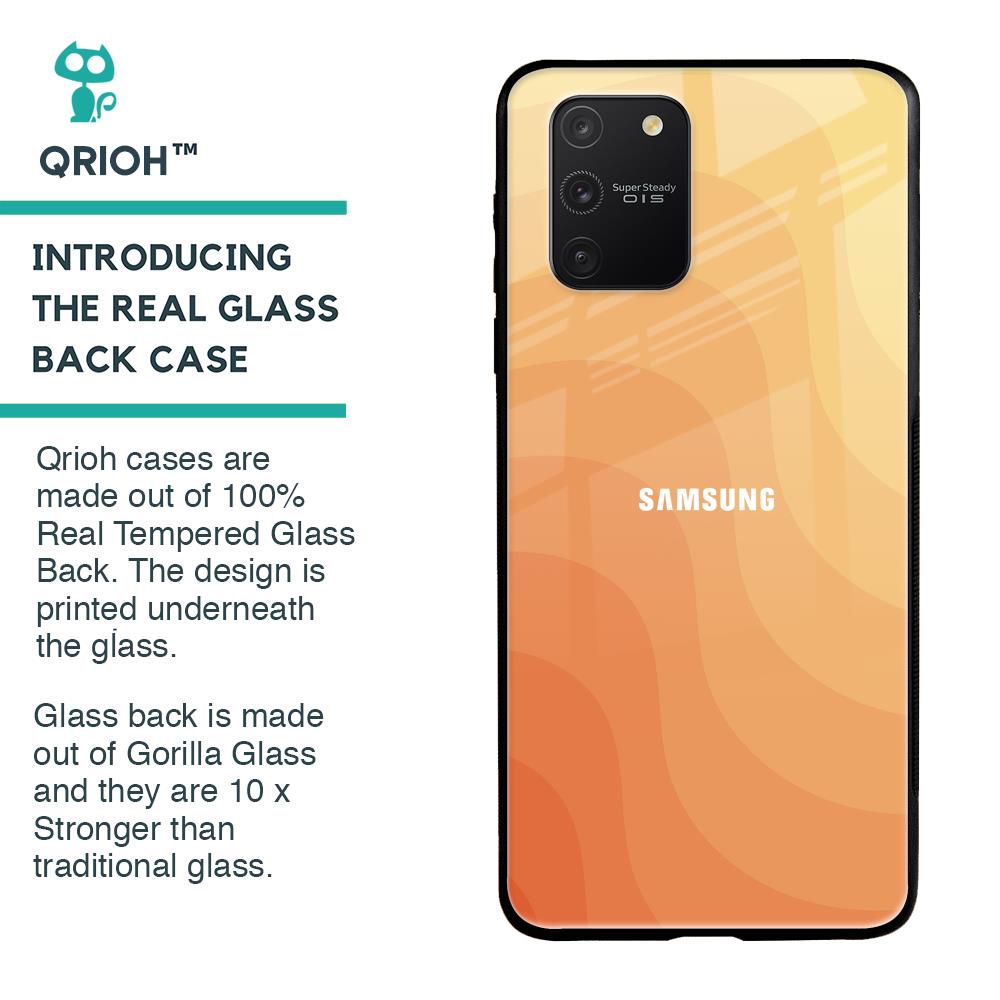 Orange Curve Pattern Glass Case for Samsung Galaxy S10 lite