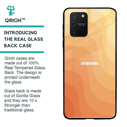 Orange Curve Pattern Glass Case for Samsung Galaxy S10 lite