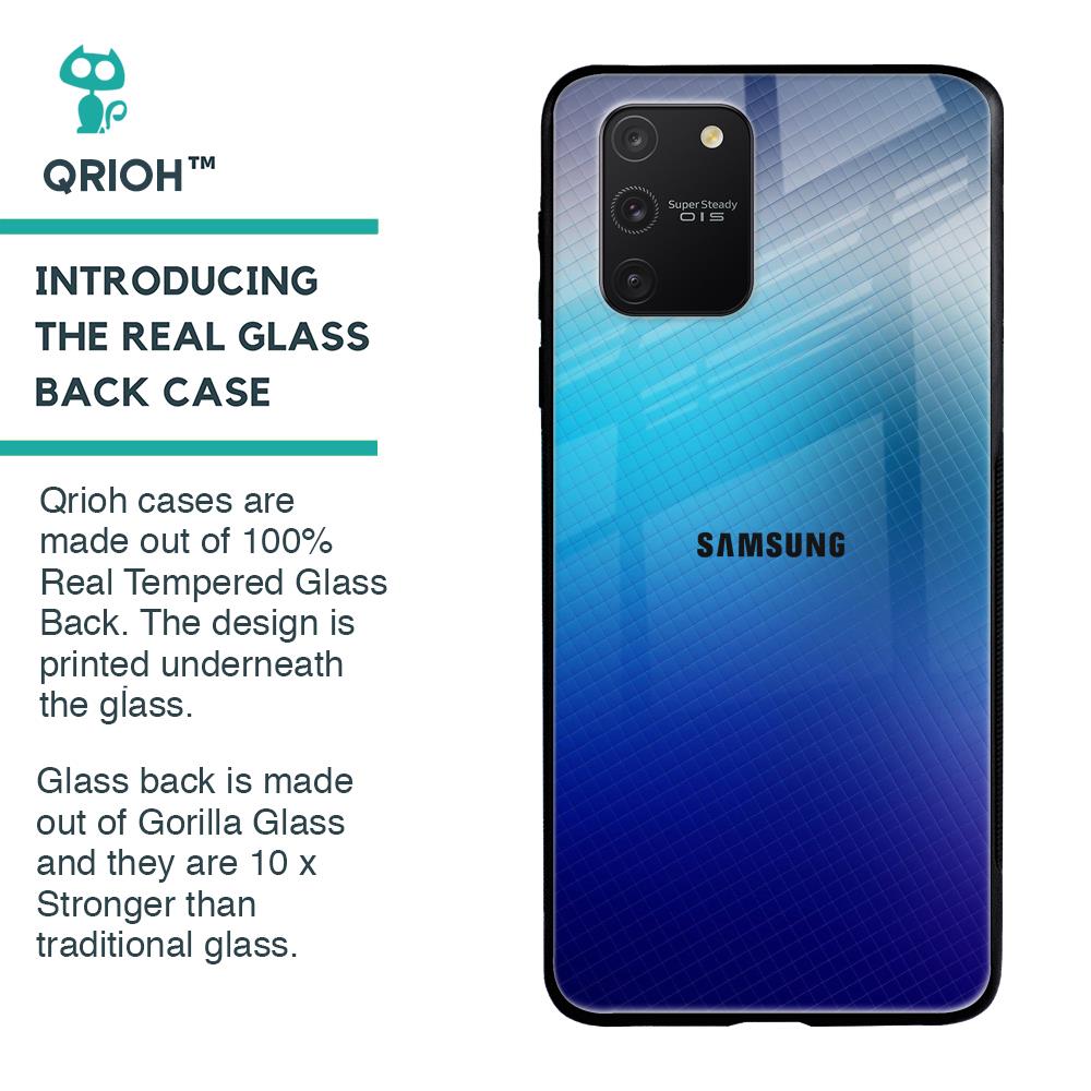 Blue Rhombus Pattern Glass Case for Samsung Galaxy S10 lite