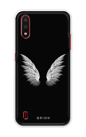 White Angel Wings Samsung Galaxy A01 Back Cover