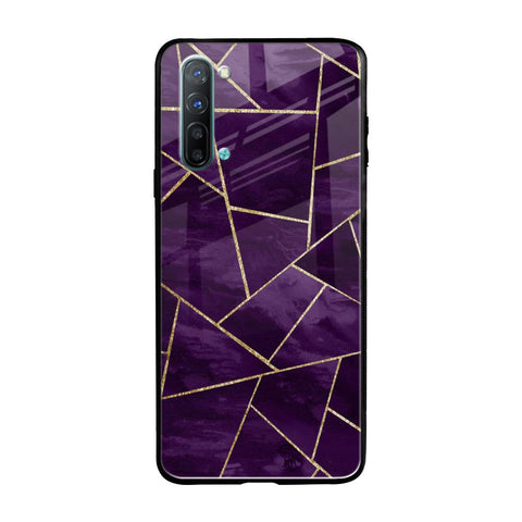 Geometric Purple Oppo Reno 3 Glass Back Cover Online