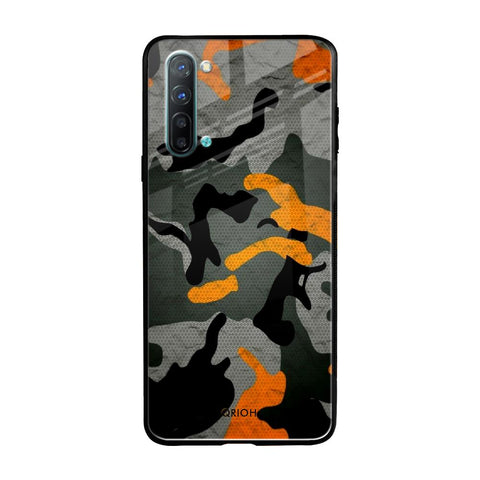 Camouflage Orange Oppo Reno 3 Glass Back Cover Online