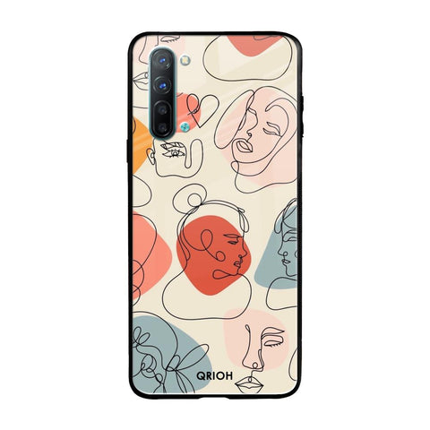 Abstract Faces Oppo Reno 3 Glass Back Cover Online