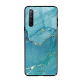 Blue Golden Glitter Oppo Reno 3 Glass Back Cover Online