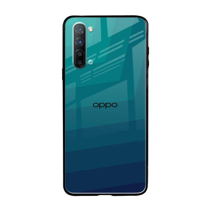 Green Triangle Pattern Oppo Reno 3 Glass Back Cover Online