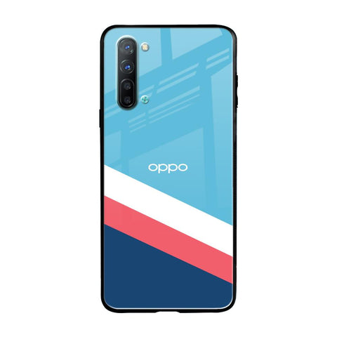 Pink & White Stripes Oppo Reno 3 Glass Back Cover Online