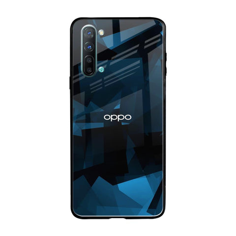 Polygonal Blue Box Oppo Reno 3 Glass Back Cover Online