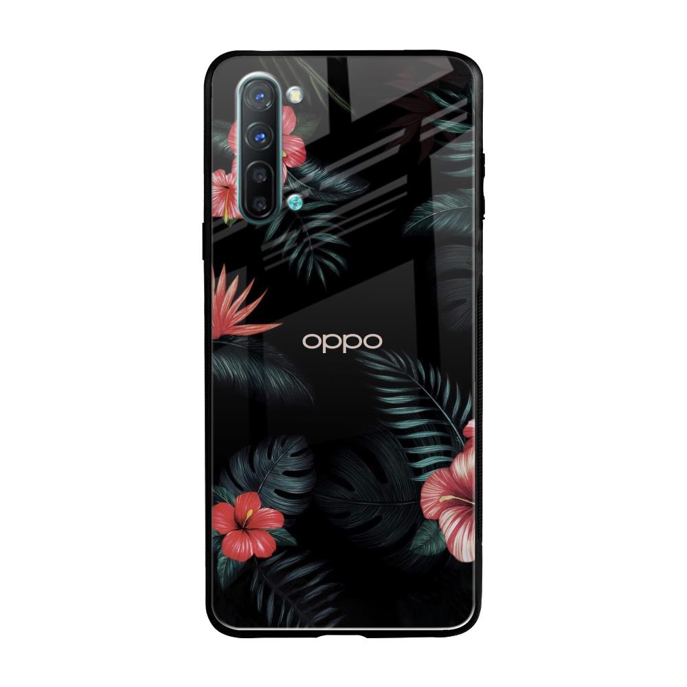 Tropical Art Flower Oppo Reno 3 Glass Back Cover Online