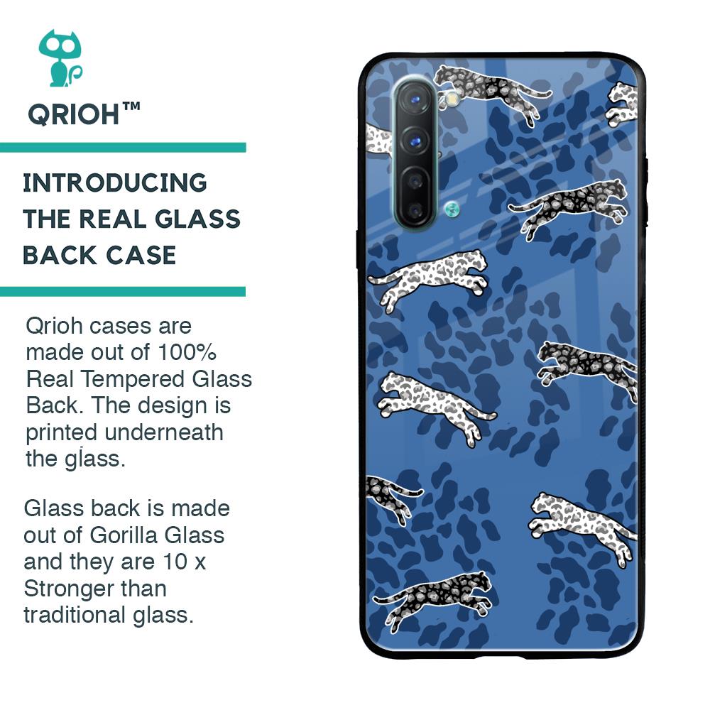 Blue Cheetah Glass Case for Oppo Reno 3