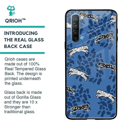 Blue Cheetah Glass Case for Oppo Reno 3