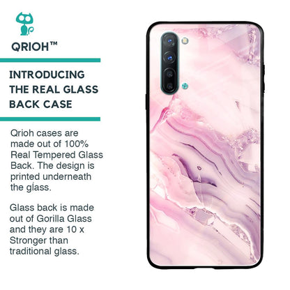 Diamond Pink Gradient Glass Case For Oppo Reno 3