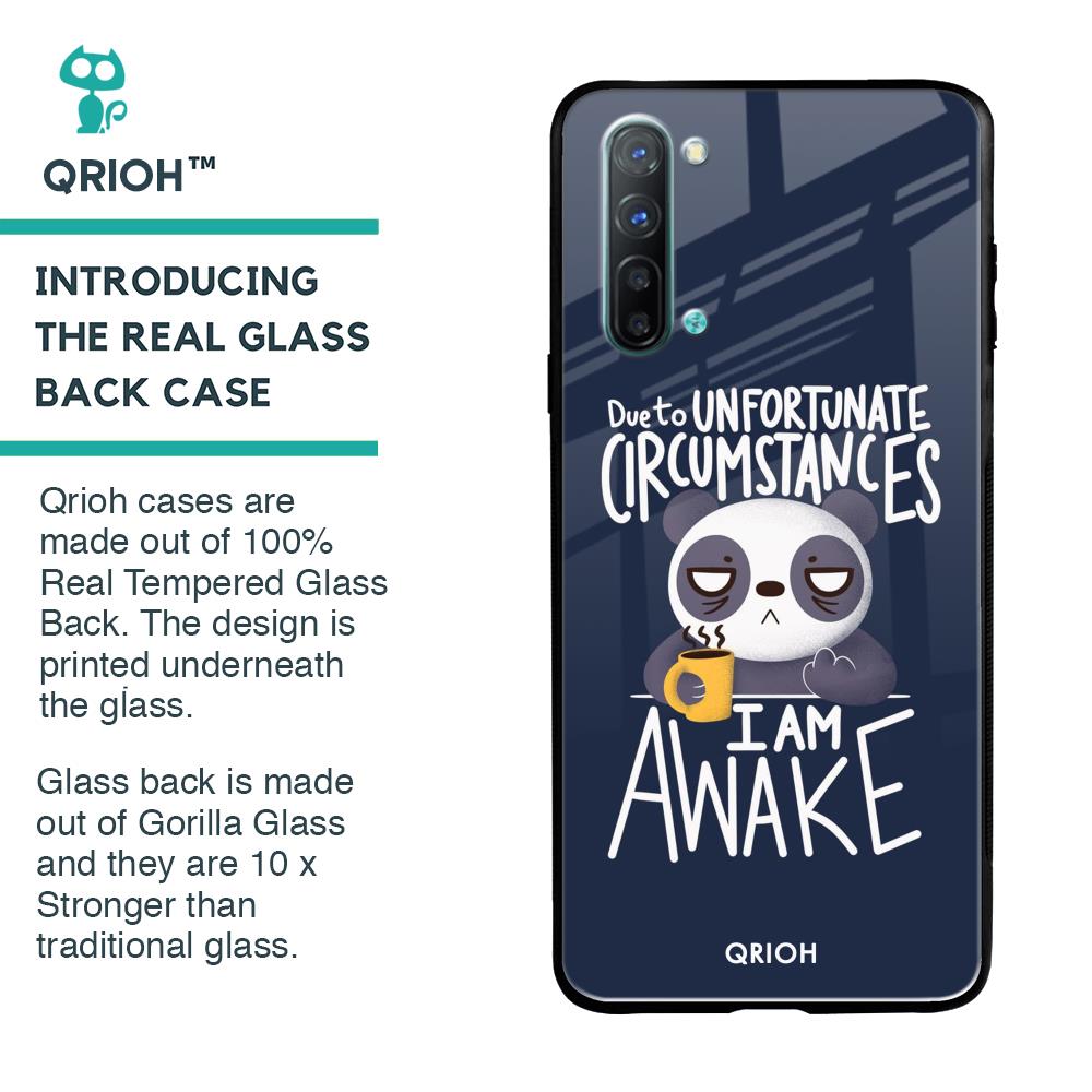 Struggling Panda Glass Case for Oppo Reno 3