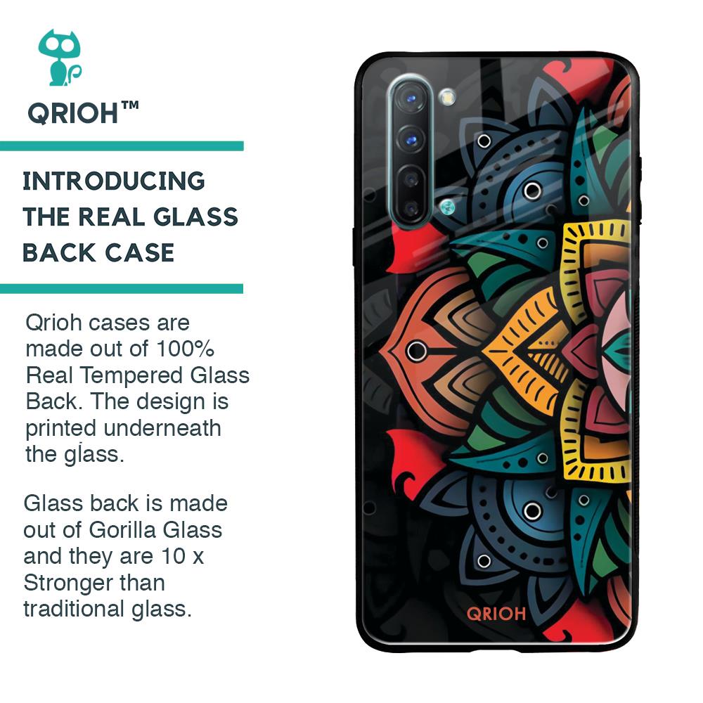 Retro Gorgeous Flower Glass Case for Oppo Reno 3