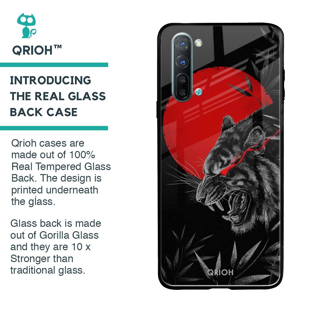 Red Moon Tiger Glass Case for Oppo Reno 3