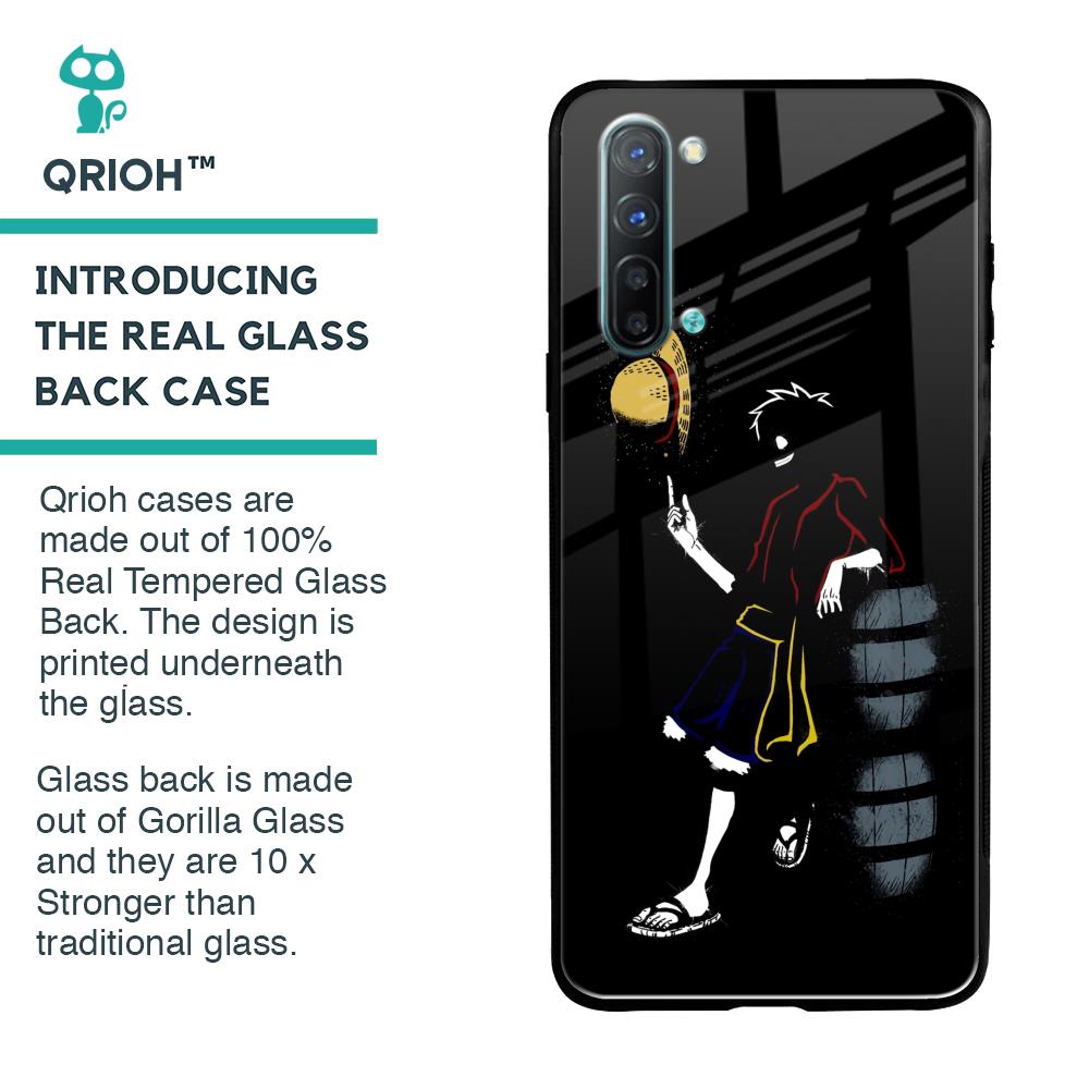 Luffy Line Art Glass Case for Oppo Reno 3