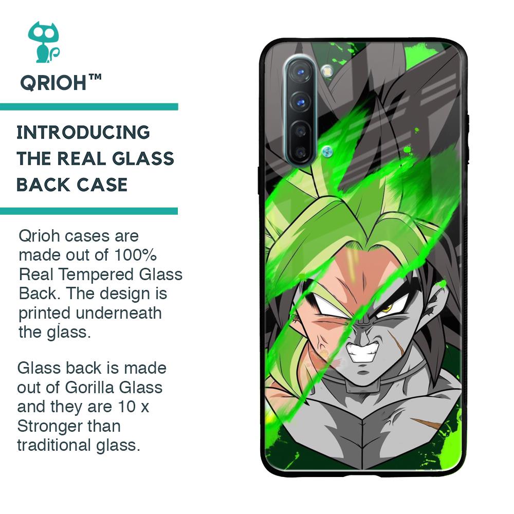 Anime Green Splash Glass Case for Oppo Reno 3
