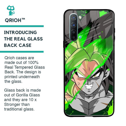 Anime Green Splash Glass Case for Oppo Reno 3