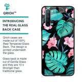 Tropical Leaves & Pink Flowers Glass case for Oppo Reno 3