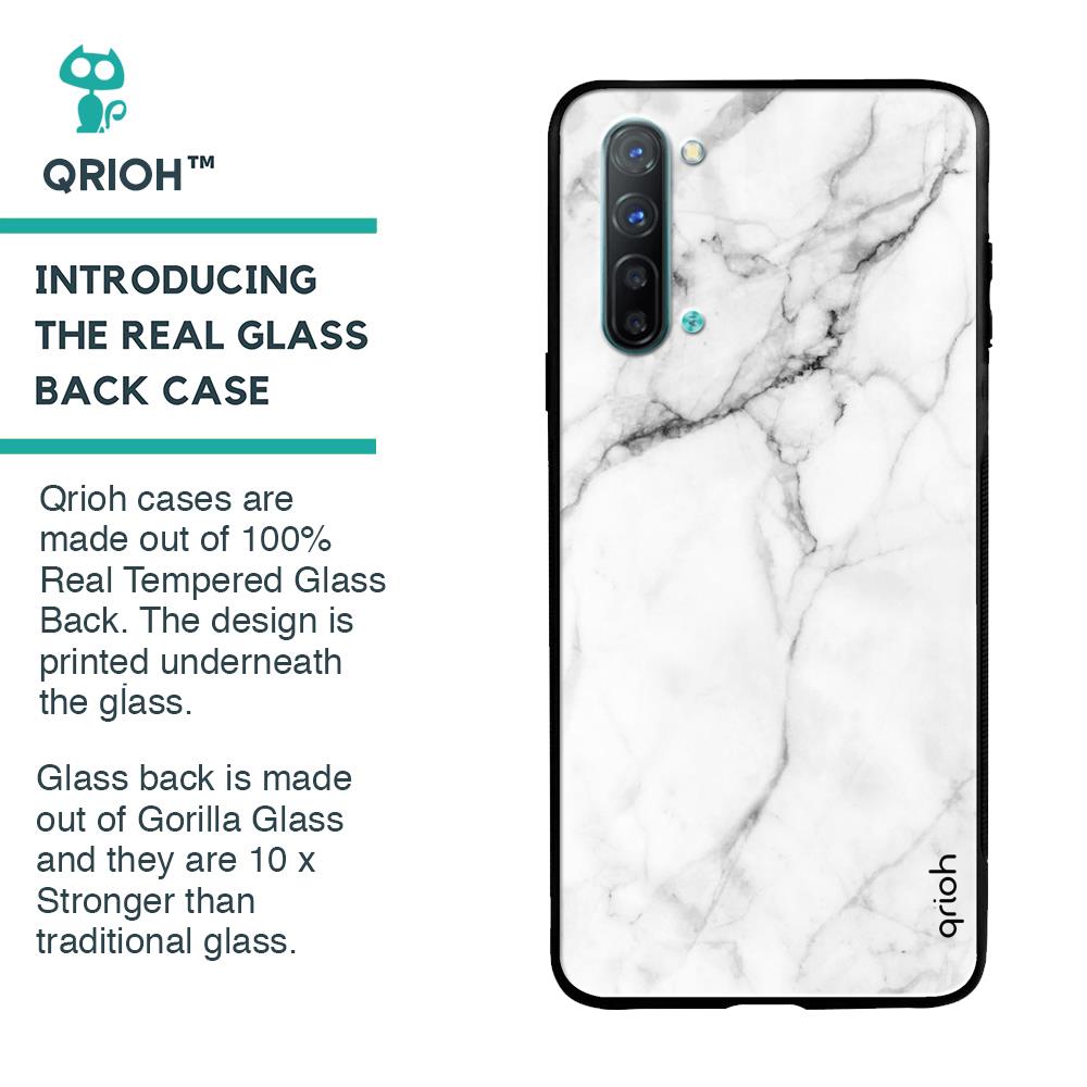 Modern White Marble Glass case for Oppo Reno 3