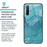 Blue Golden Glitter Glass Case for Oppo Reno 3