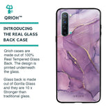 Purple Gold Marble Glass Case for Oppo Reno 3
