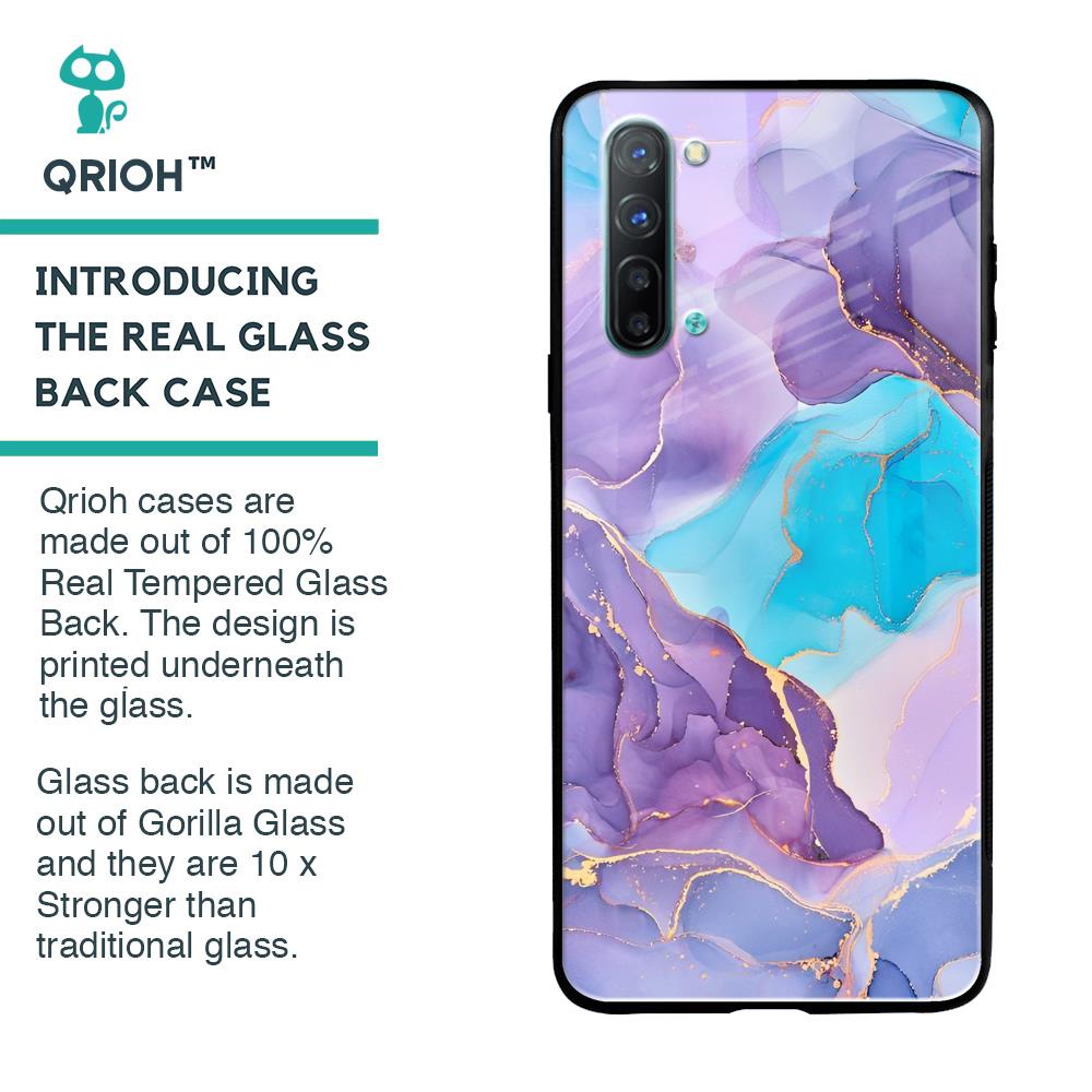 Alcohol ink Marble Glass Case for Oppo Reno 3