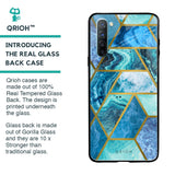 Turquoise Geometrical Marble Glass Case for Oppo Reno 3