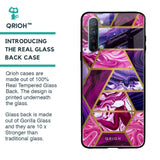 Electroplated Geometric Marble Glass Case for Oppo Reno 3