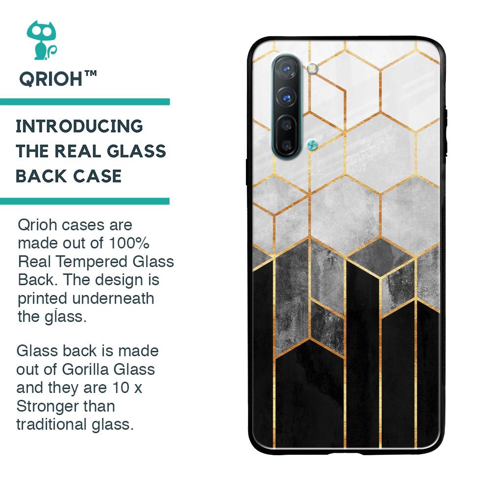 Tricolor Pattern Glass Case for Oppo Reno 3